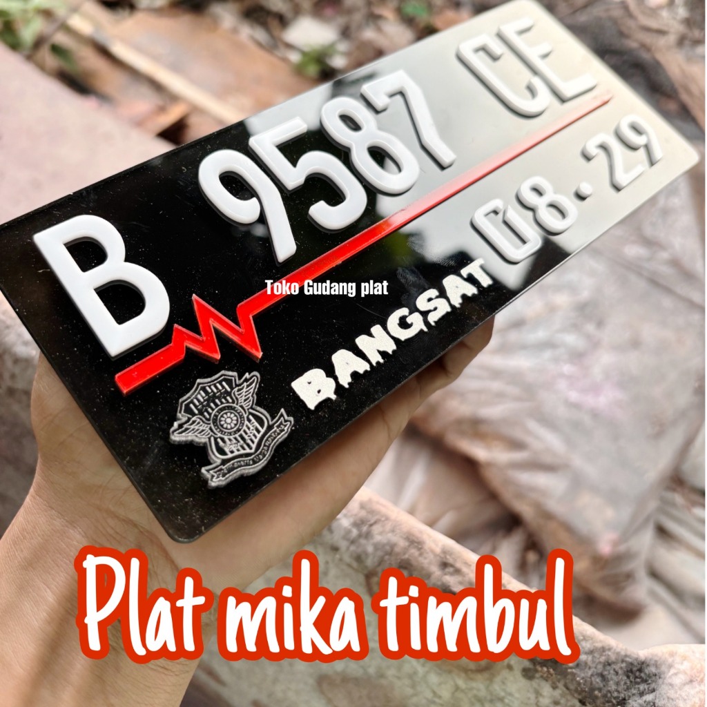 Plat Nomor motor Baut Tanam Super tebal, awet, murah, plat lapis Acp, plat stiker cutting, plat nomo