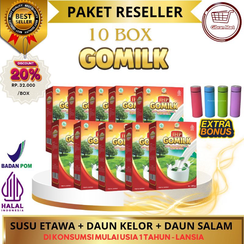 

[PROMO HEMAT 10 BOX DISKON 20%,FREE TUMBLER] SUSU ETAWA GOMILK DISKON 20%
