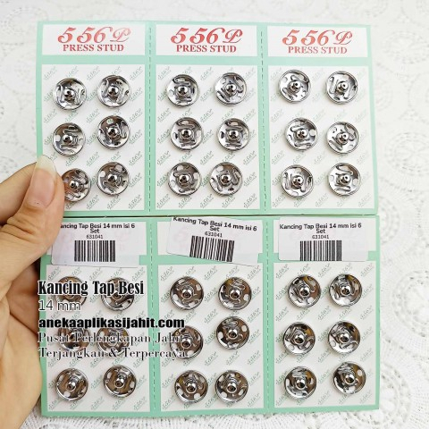 1 PAPAN (6 SET) KANCING TIP BESI / KANCING JEPRET / KANCING CETET UKURAN 14 MM