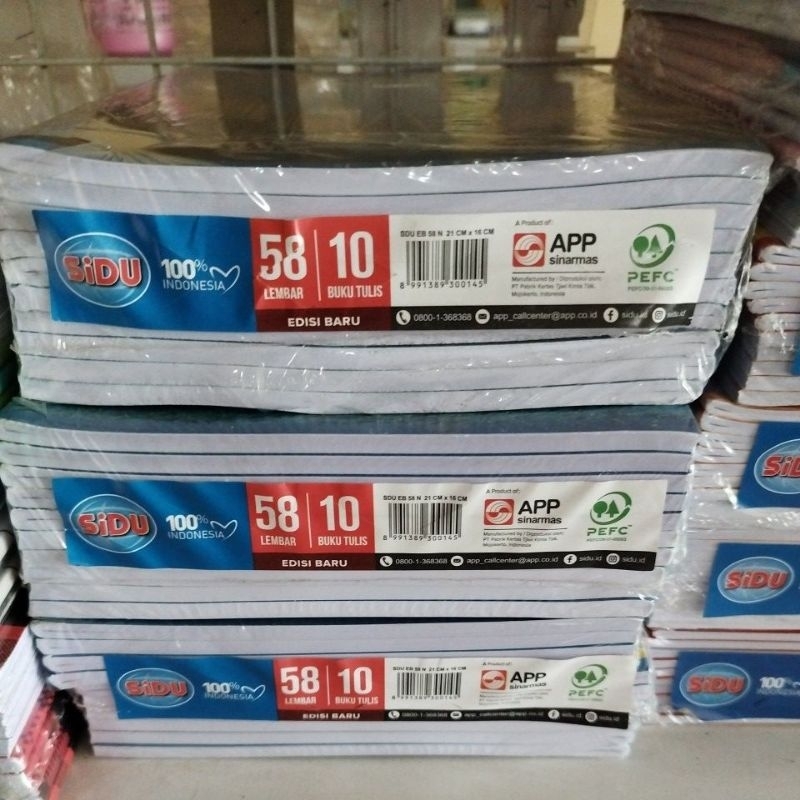 

Buku Tulis Sidu isi 10 buku, Buku Tulis 1 pack