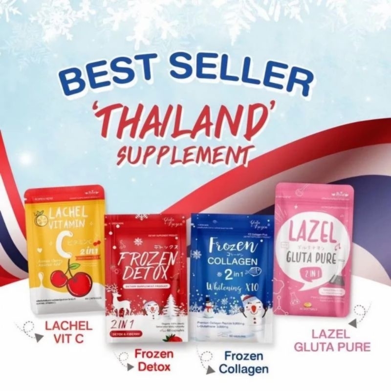 [READY] FROZEN COLLAGEN BLUE BIRU | FROZEN DETOX RED MERAH | LAZEL GLUTA PINK | VITAMIN C LACHEL VIT