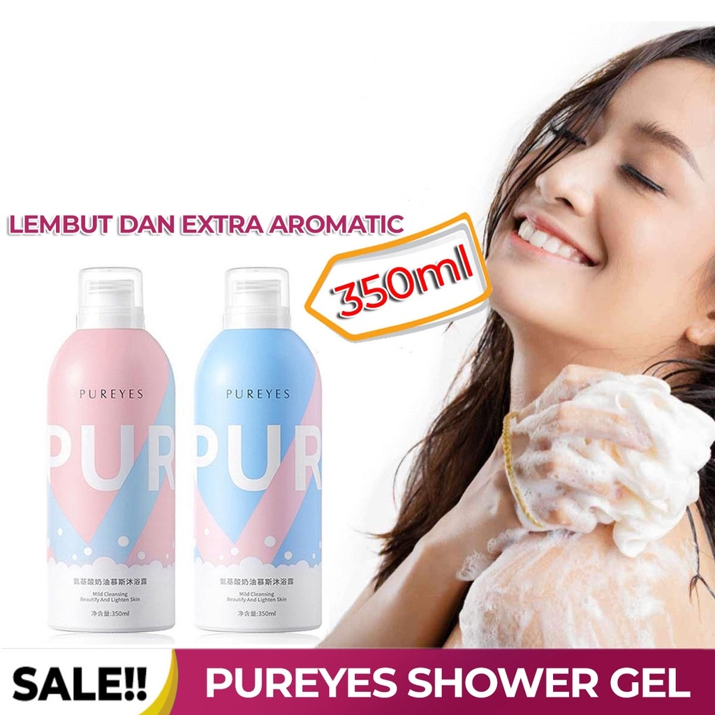 PUREYES Sabun Mandi Pemutih Badan Permanen Shower Gel Milk Whitening Brightening Body Wash 350 ml