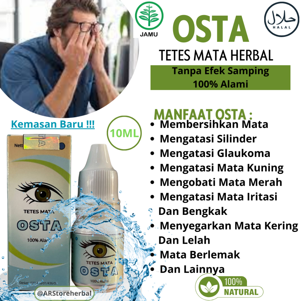 OSTA OBAT TETES MATA LELAH / HERBAL GURAH MATA / PLUS MINUS GLUKOMA / TERLARIS ORIGINAL 100% BPOM