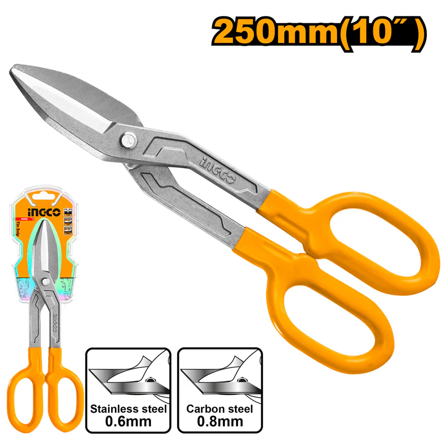 

GUNTING SENG GAGANG KARET 10" INGCO HTS0410 TIN SNIP Rubber Handle Scissors