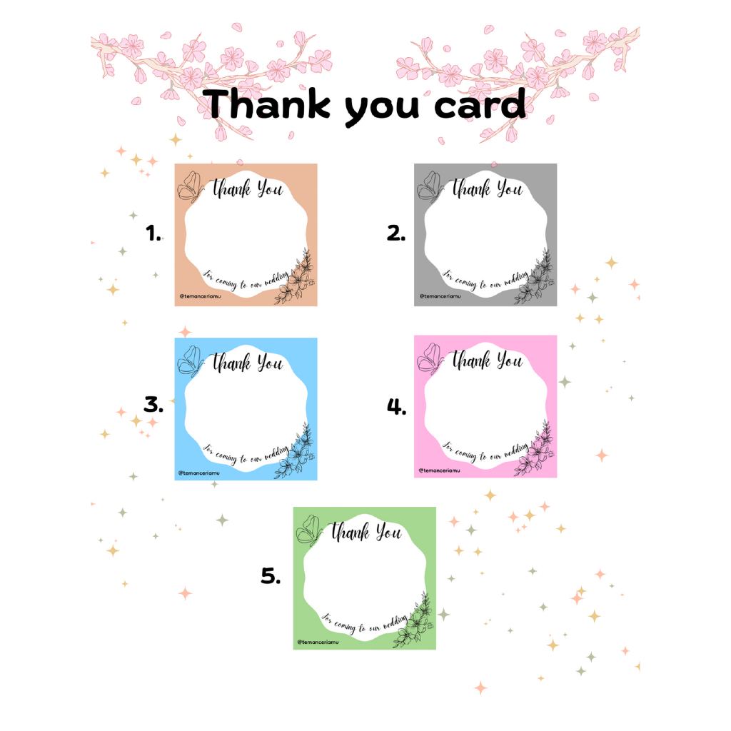 THANK YOU CARD/TANDA TERIMA KASIH/SOUVENIR PERNIKAHAN