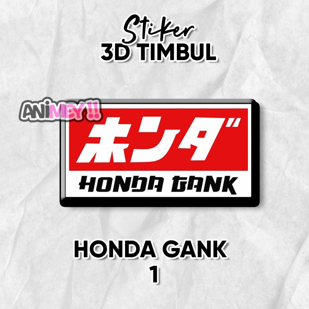 Stiker Emblem 3D Timbul Honda Gank Logo / Stiker Honda Gank Resin