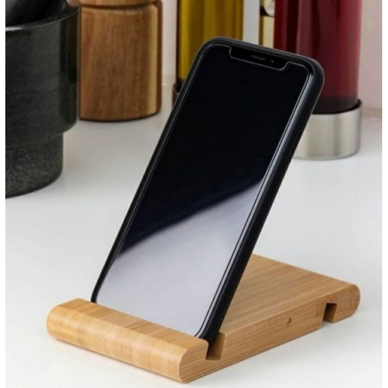 STAND HANDPHON KAYU DUDUKAN HP KAYU TATAKAN PONSEL KAYU HOLDER HP KAYU MAHONI JATI