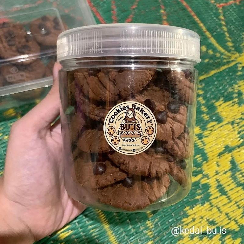 

Kue Kering Cookies Coklat Chococips Toples 600ml/Kemasan Standing Pouch Isi 5
