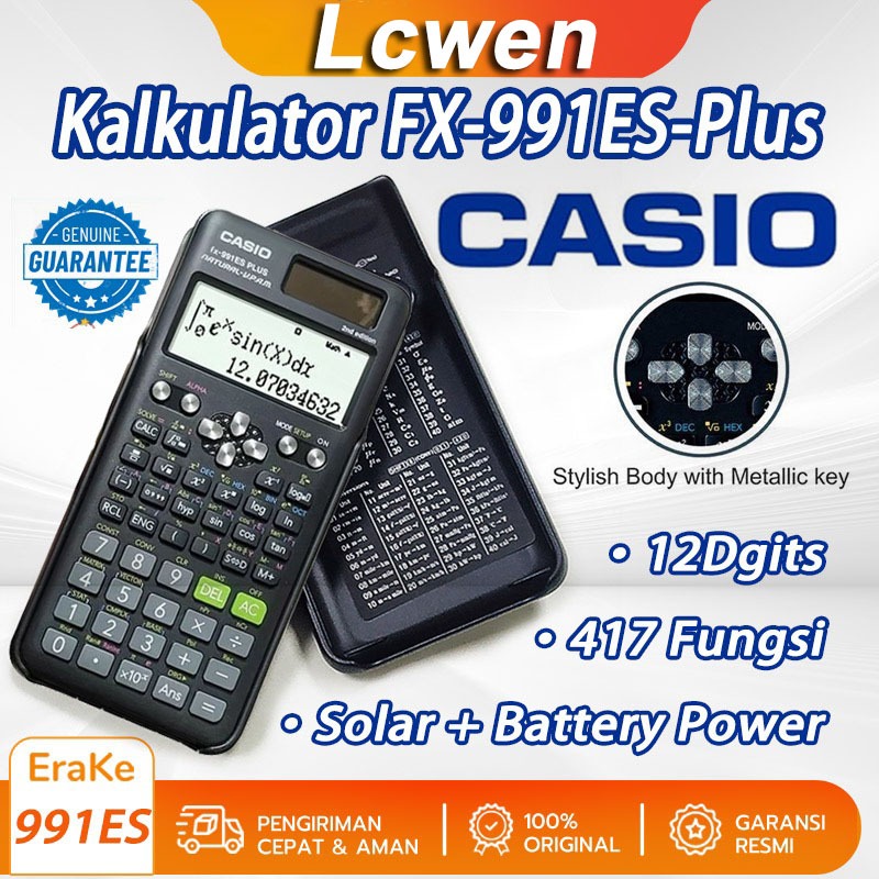 

Kalkulator Scientific Casio ilmiah FX-991EX/991ES-Plus Calculator Scientific Casio Kalkulator Casio Scientific 417 Fungsi/Dua Sumber Tenaga Baterai Dan Tenaga Matahari/40 Konstanta Rumus