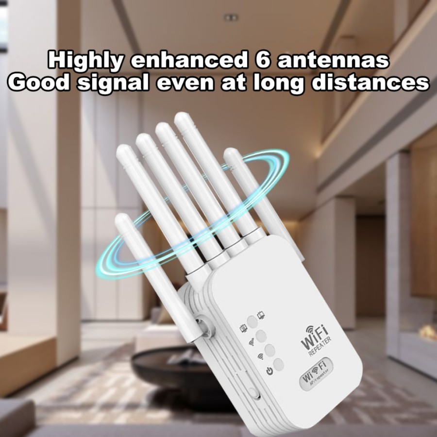 Extender Repeater 6 Antena Wireless Repeater Extender/ Signal Range  1200M - AS