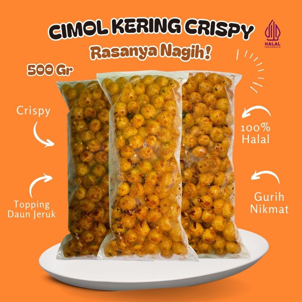 

LALADA - Cimol Kering Daun Jeruk Crispy Kemasan 500 Gram Camilan Lezat Renyah Nikmat