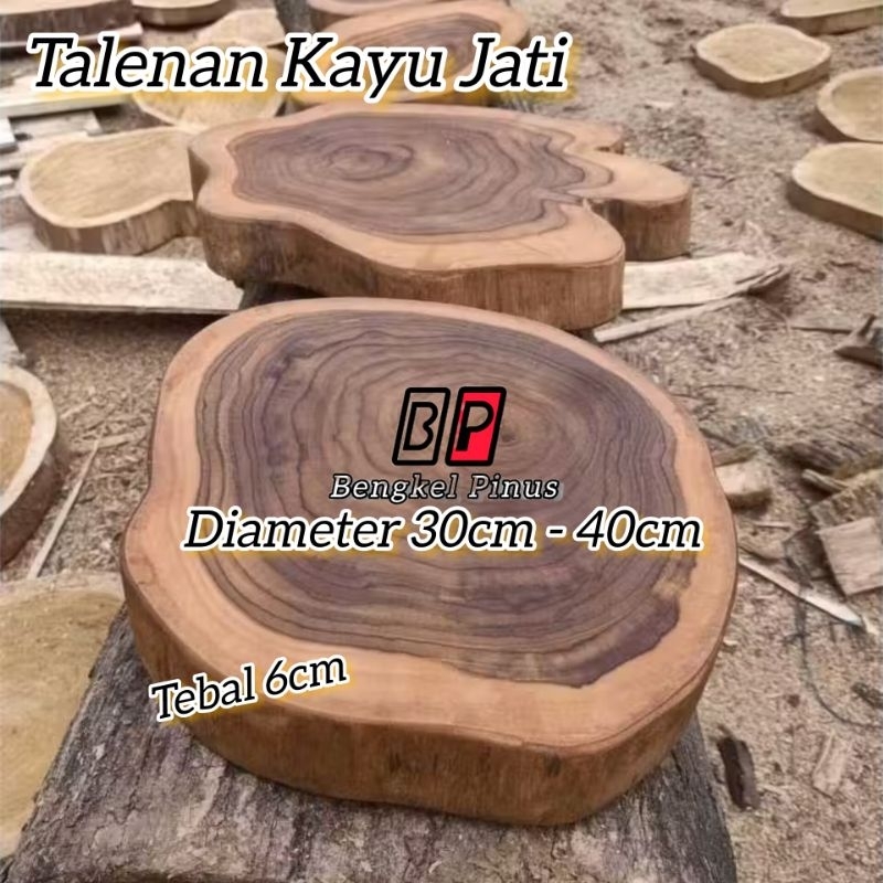 TALENAN KAYU JATI JUMBO UKURAN 30CM - 40CM