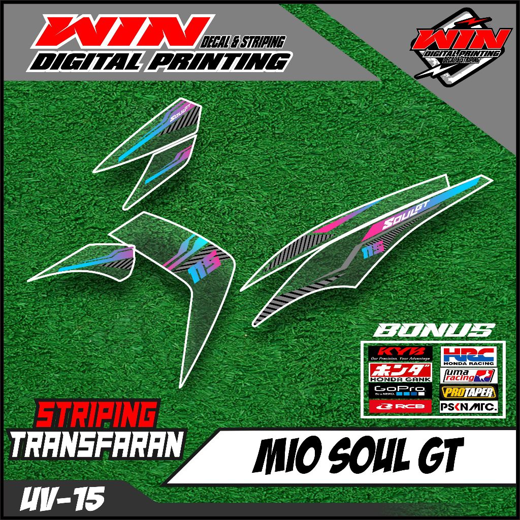 Stiker Transparan Mio Soul GT 115 - Stiker Striping Variasi Mio Soul Rainbow