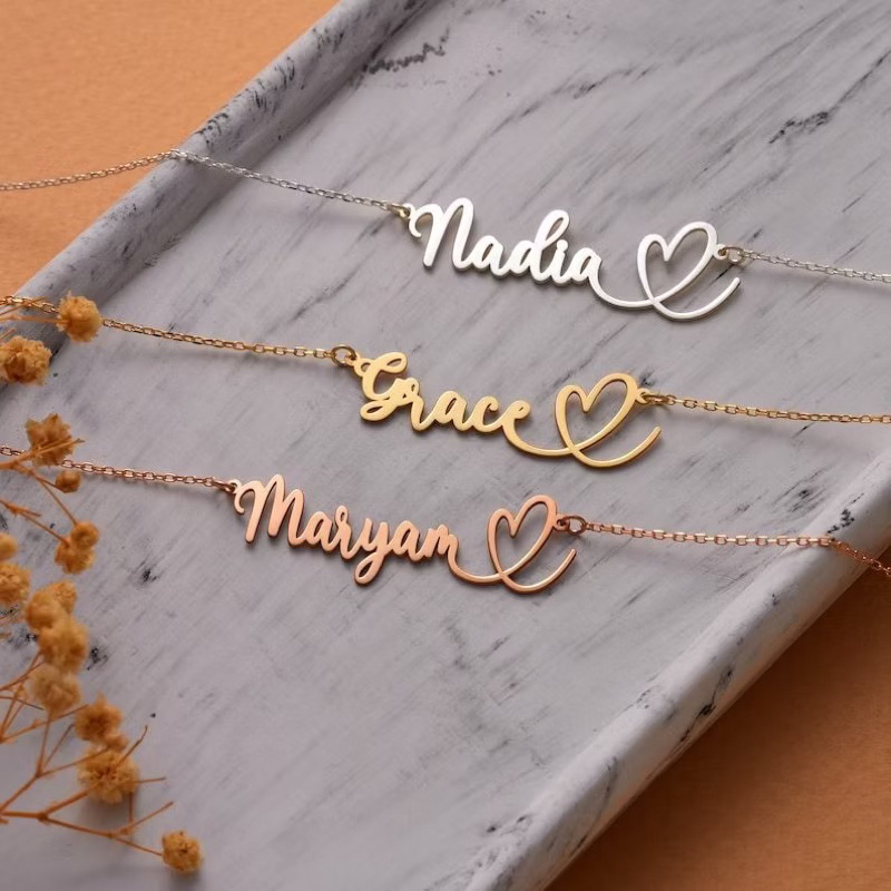 Sp_do kalung wanita nama sendiri dewasa Dan anak nama unik perhiasan kalung mewah ful set perhiasan 