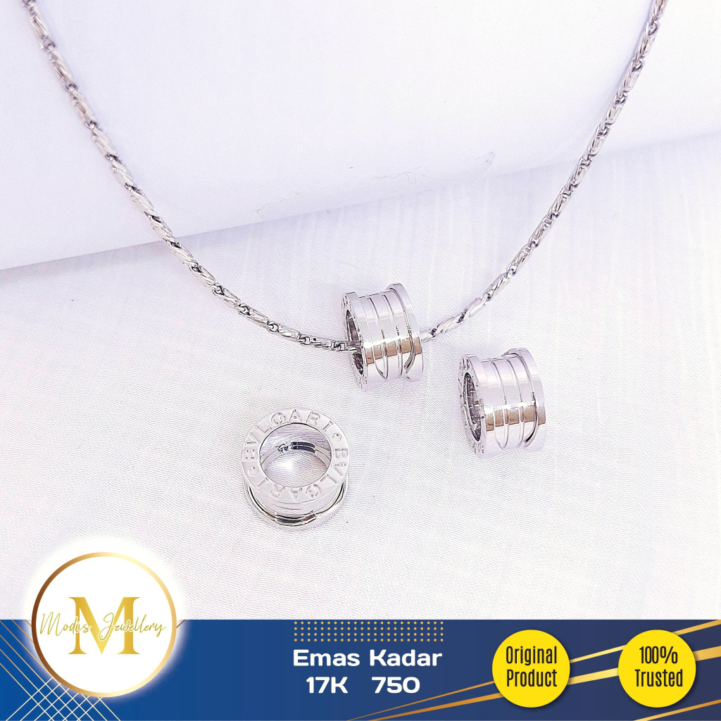 MODIS JEWELLERY - Liontin Kolong Ring BLV Italy Putih - Emas 17k  750