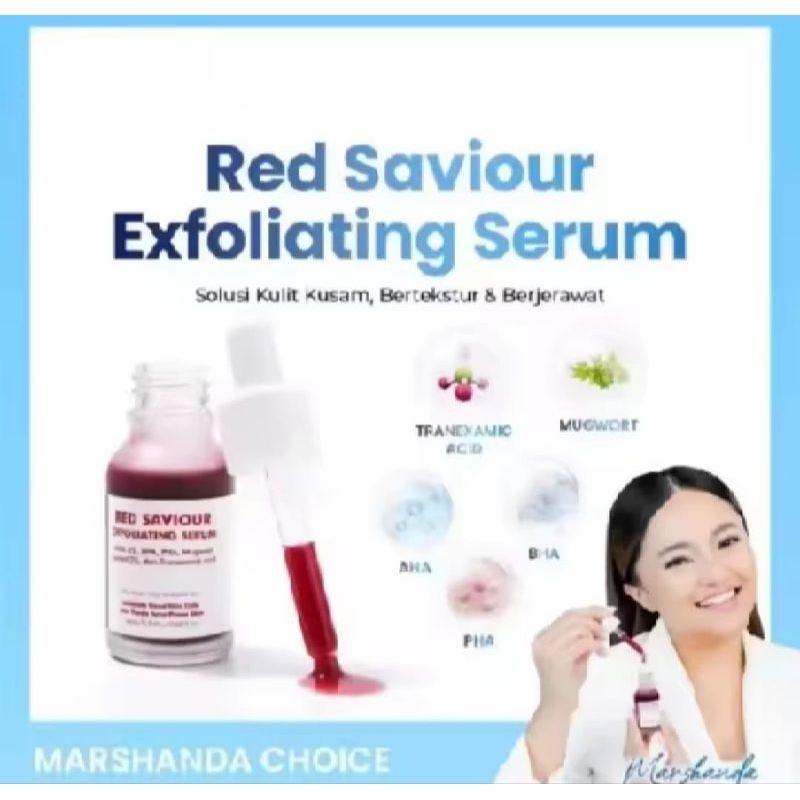 Cleora Beauty Red Saviour Exfoliating Serum - Peeling Scrub Serum Wajah Glowing Serum Eksfoliasi Ser