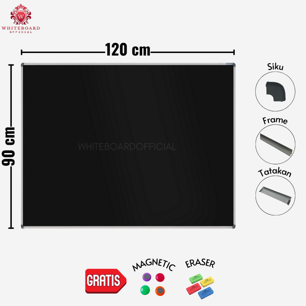 

SAKANA Papan Tulis Blackboard Magnet 90x120cm Gantung / Black Board / Chalkboard / Papan Board