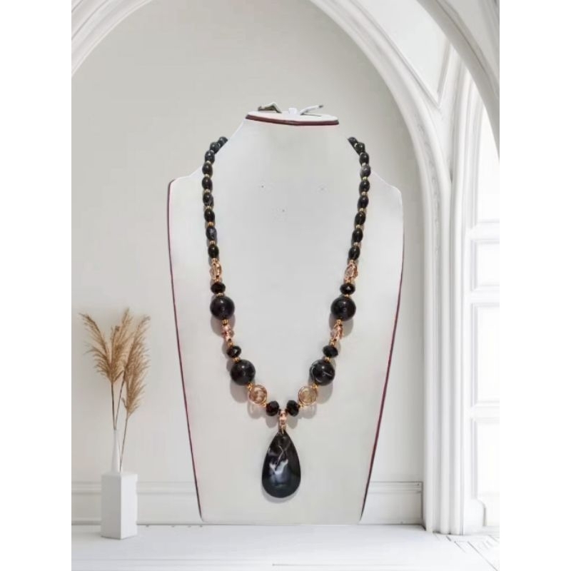 COD Kalung Cantik /Kalung Batu Akrilik /Kalung Fashion  Etnik Akik Aksesoris