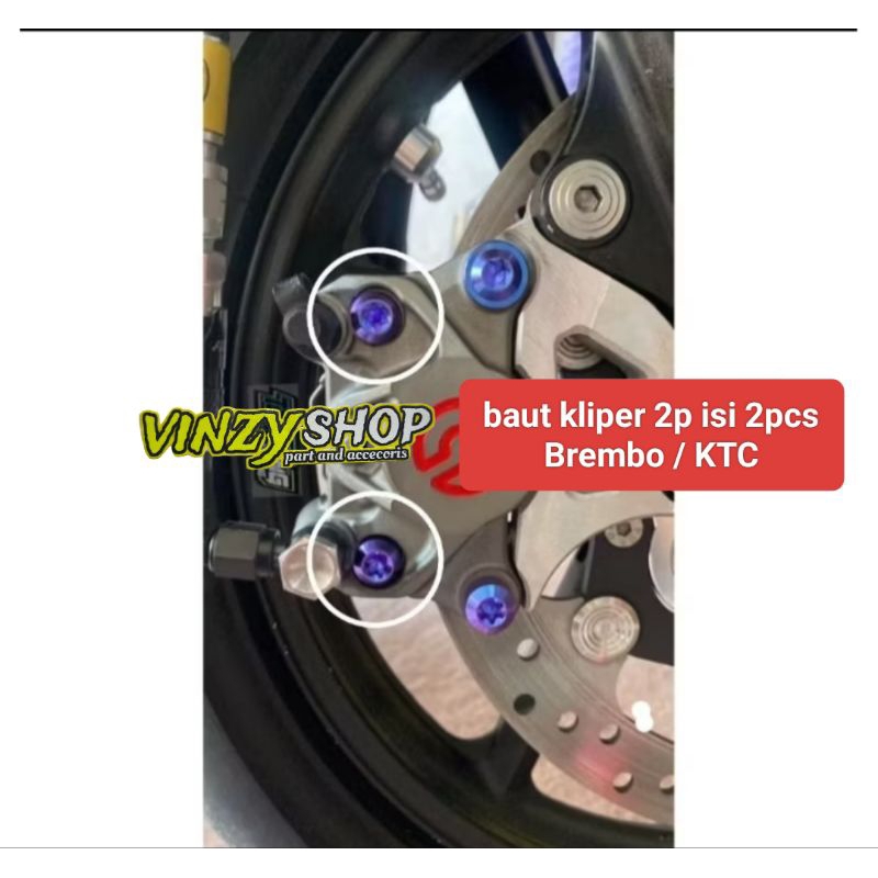 baut kaliper Brembo & KTC 2p isi 2baut titanium gr5