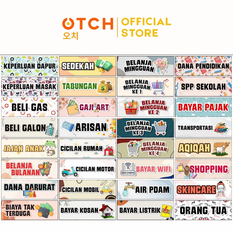 

OTCH STIKER DOMPET BUDGETING / KERTAS TANGGALAN 1-31 / STIKER DOMPET KEUANGAN