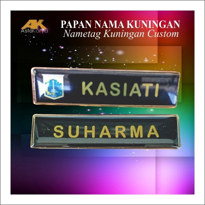 

nametag / papan nama kuningan custom