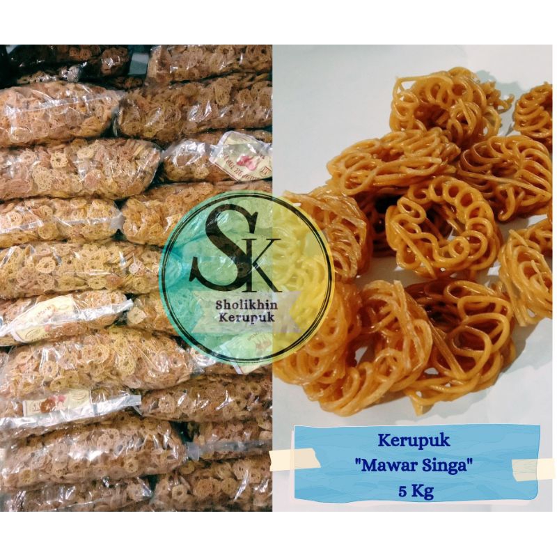 

Kerupuk Mawar Singa 5 Kg / Kerupuk Bawang Mawar Tanggung Rasa Terasi Ikan/ Kerupuk Makan / Kerupuk Mentah