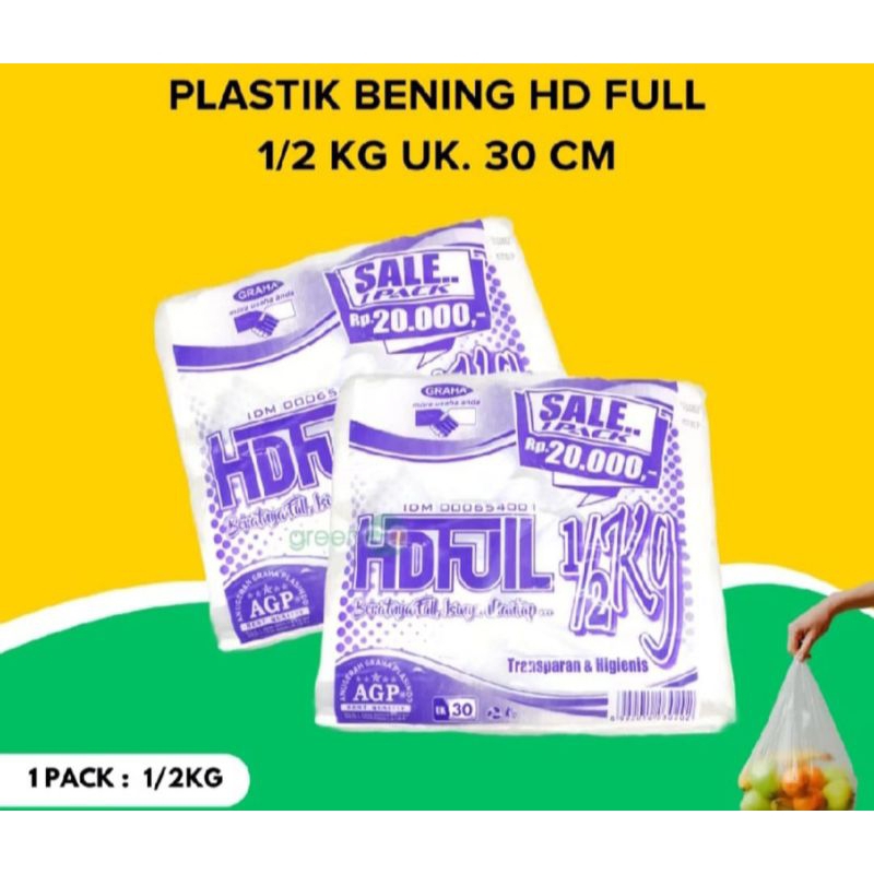 ukuran 15 / 24 kantong plastik bening makanan hd full panjang 500gr