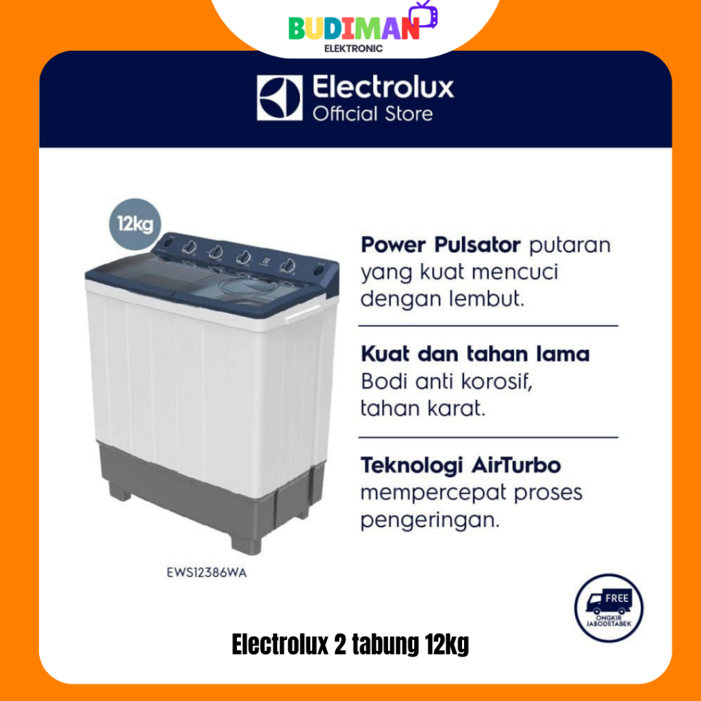 MESIN CUCI ELECTROLUX 2 TABUNG 12KG