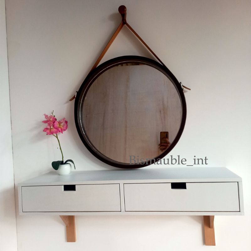 meja rias dinding cermin gantung belt
