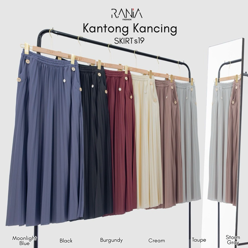 Kantong Kancing Rok Plisket Rania Fashion
