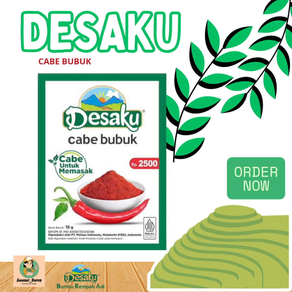 

Desaku Cabe Bubuk Murni (Berat 15gr/sct)