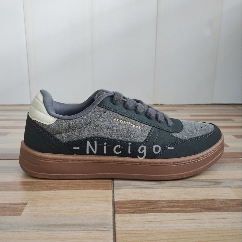 Sepatu Sneakers Casual Pria Wanita - Aerostreet Austin Krem Abu Muda / Austin Hitam Putih / Austin A