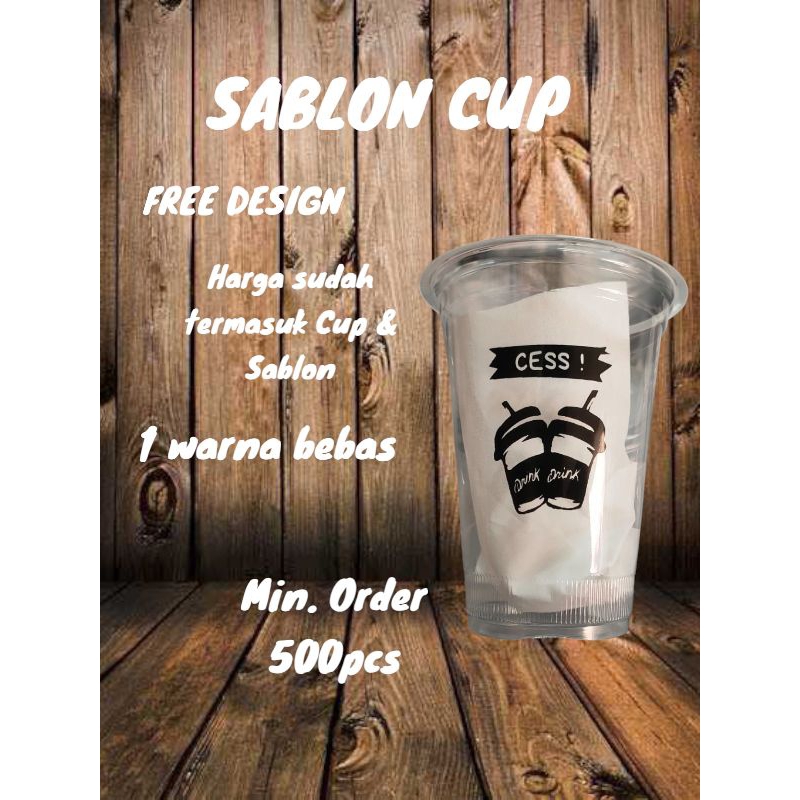 Sablon Cup Minuman Datar Custom || 12oz, 14oz, 16oz, 18oz, 22oz