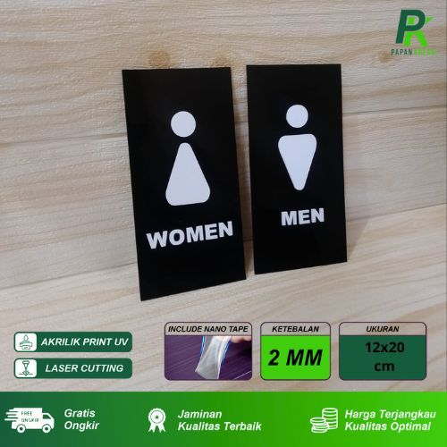 

Sign Board Papan Toilet women and men Akrilik Huruf Timbul