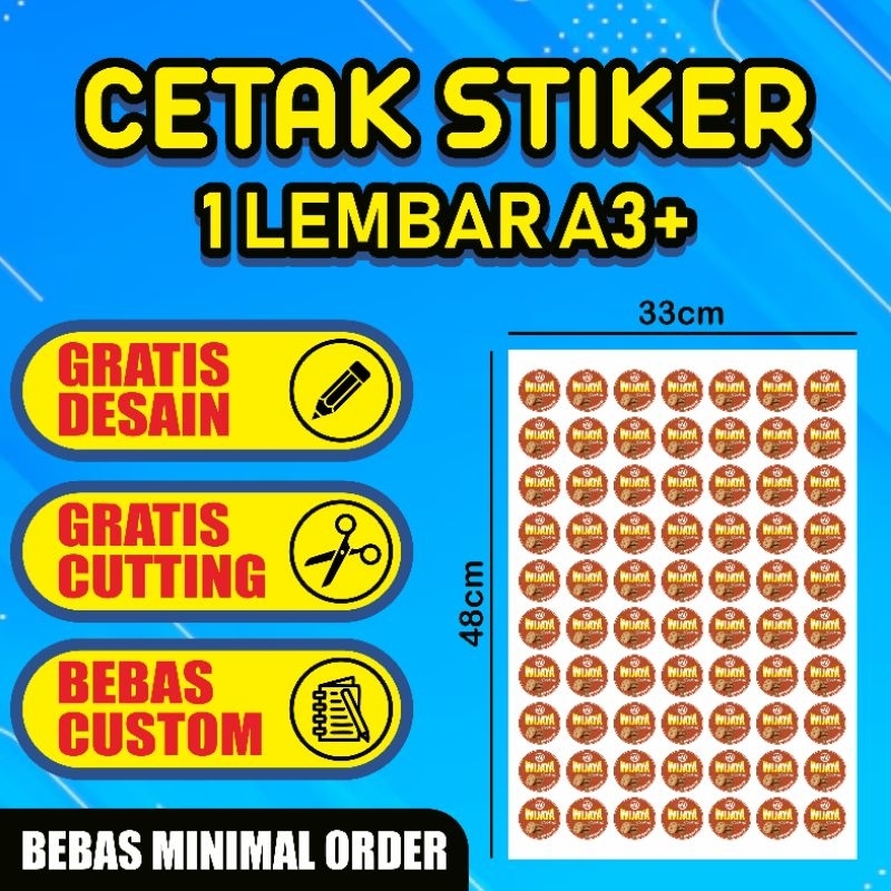 

Stiker Label Kemasan Makanan dan Minuman uk A3+