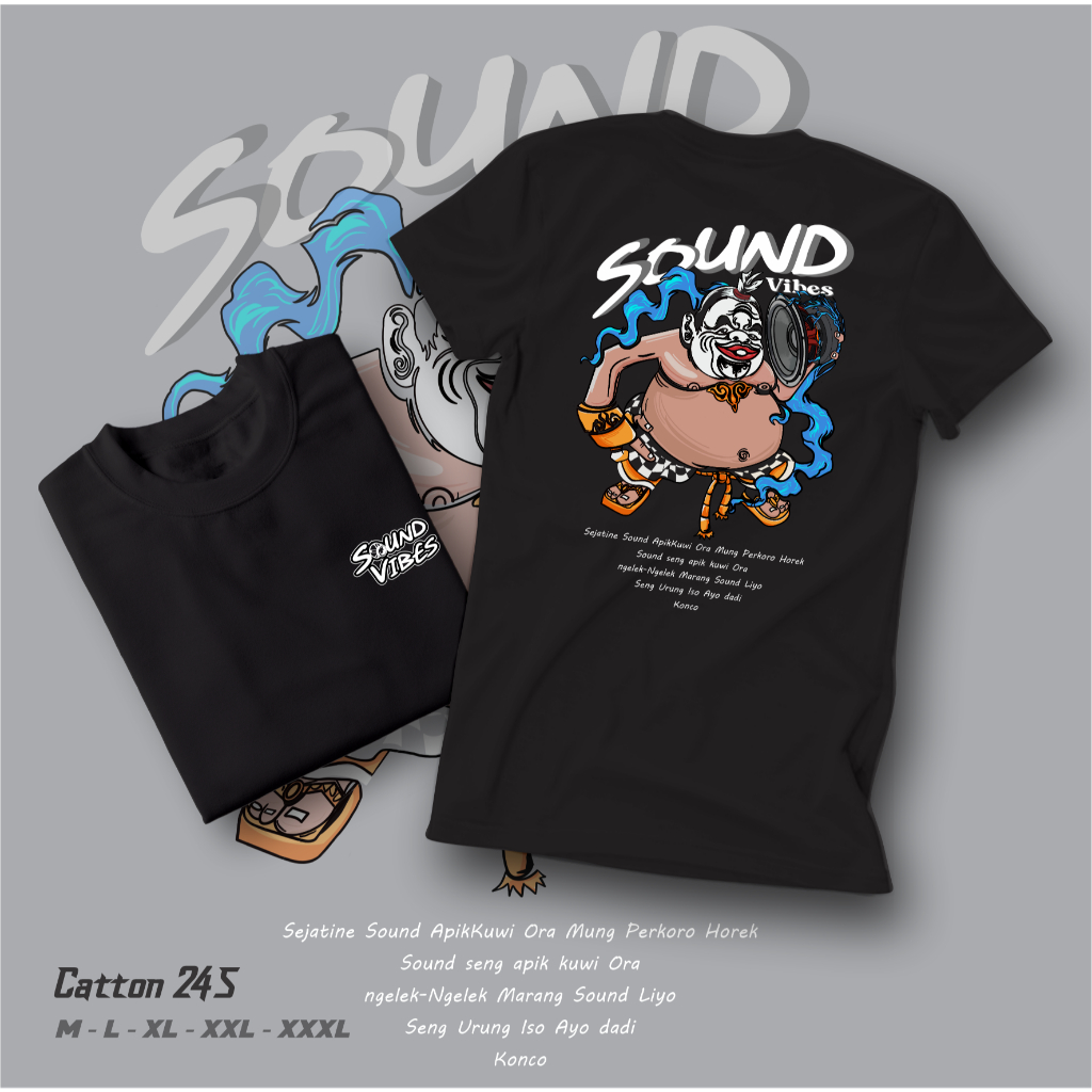 kaos sound system semar horek original katun 24s Nyaman Sablon Combed Pria Baju