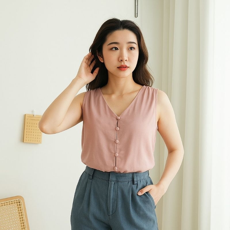 Kimberly Pink Tanktop | Atasan Tanktop Pink Bangkok