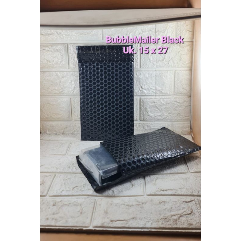 

Amplop Bubble Mailer Wrap 15 x 27 cm Hitam Premium High Quality bubblemailer Murah Black