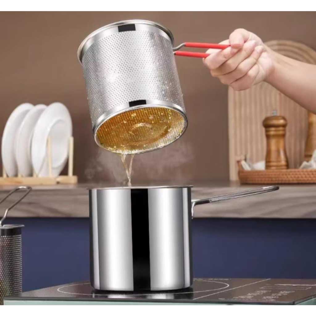Panci Penggorengan / Deep Fryer Pot / Panci Penggorengan Stainless / Panci Saringan / Panci Multifun