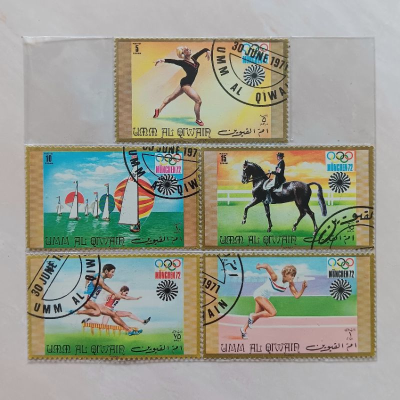 

(AG) Perangko Umm al-Qiwain 1971 Summer Olympic Games 1972, Munich (I) Set 5 pcs CTO