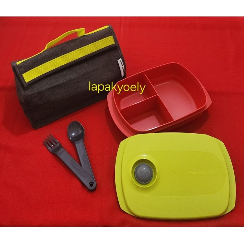 tempat bekal set byo lunch set merah tupperware