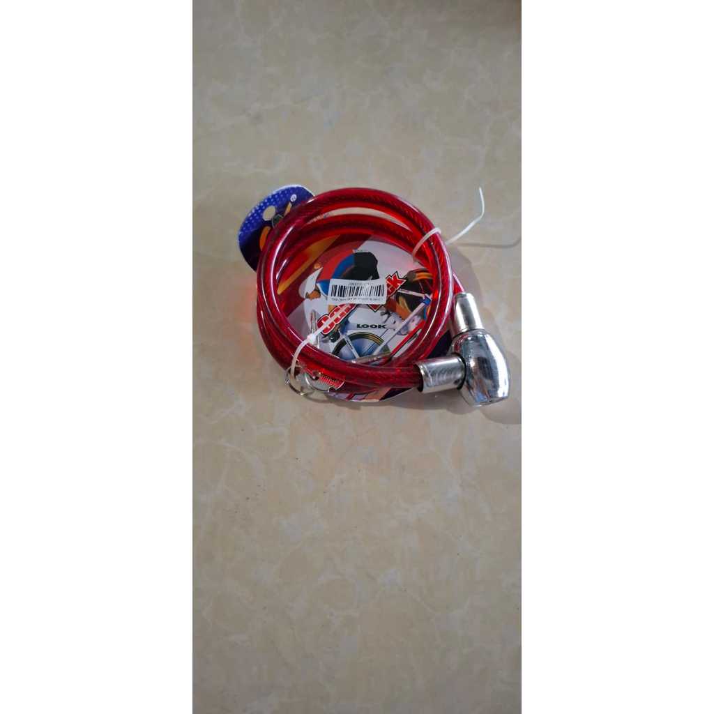 Gembok Sepedah Selang Warna Merah Kng Berkulitas Tinggi