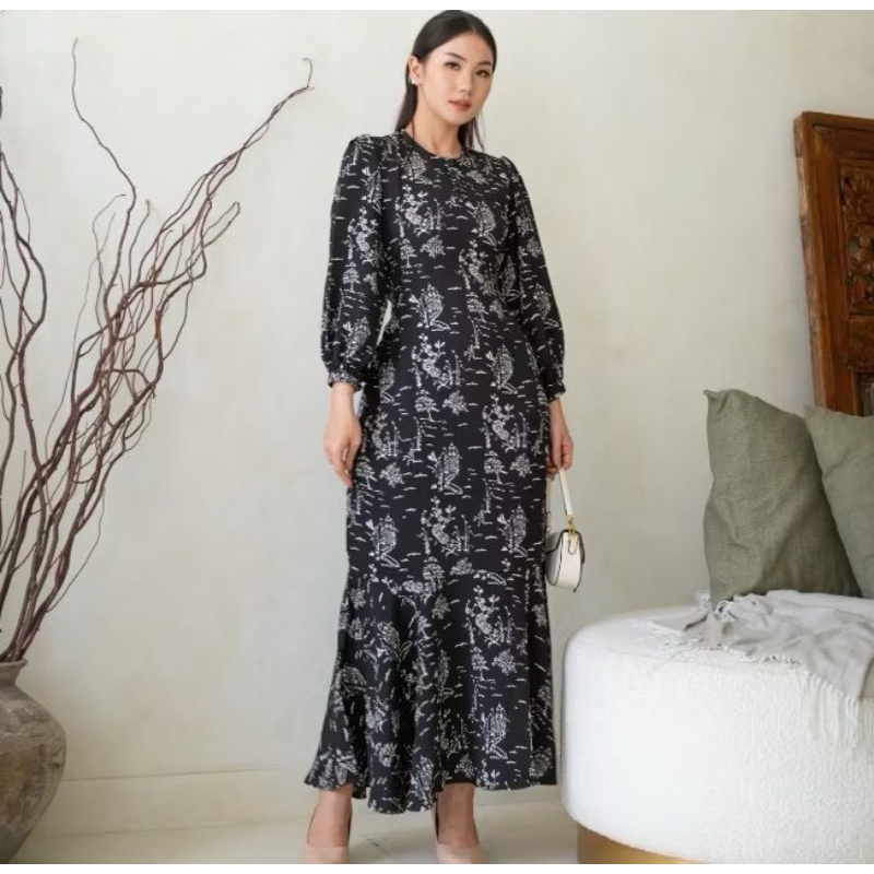 dress gamis hitam kiyorawears raya series