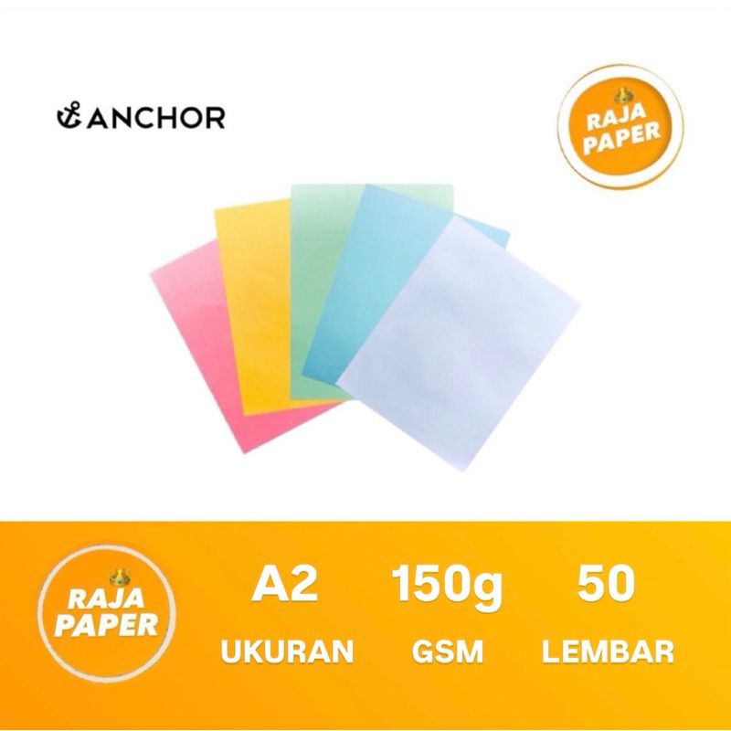 

Kertas Brief Card Ukuran A2 50 Lembar 150 Gsm Gr Gram By Pindo Anchor ( 420 Mm x 594 Mm ) / ( 42 Cm x 59.4 Cm ) 50 Lbr 50 Pcs Kertas BC Kertas Manila