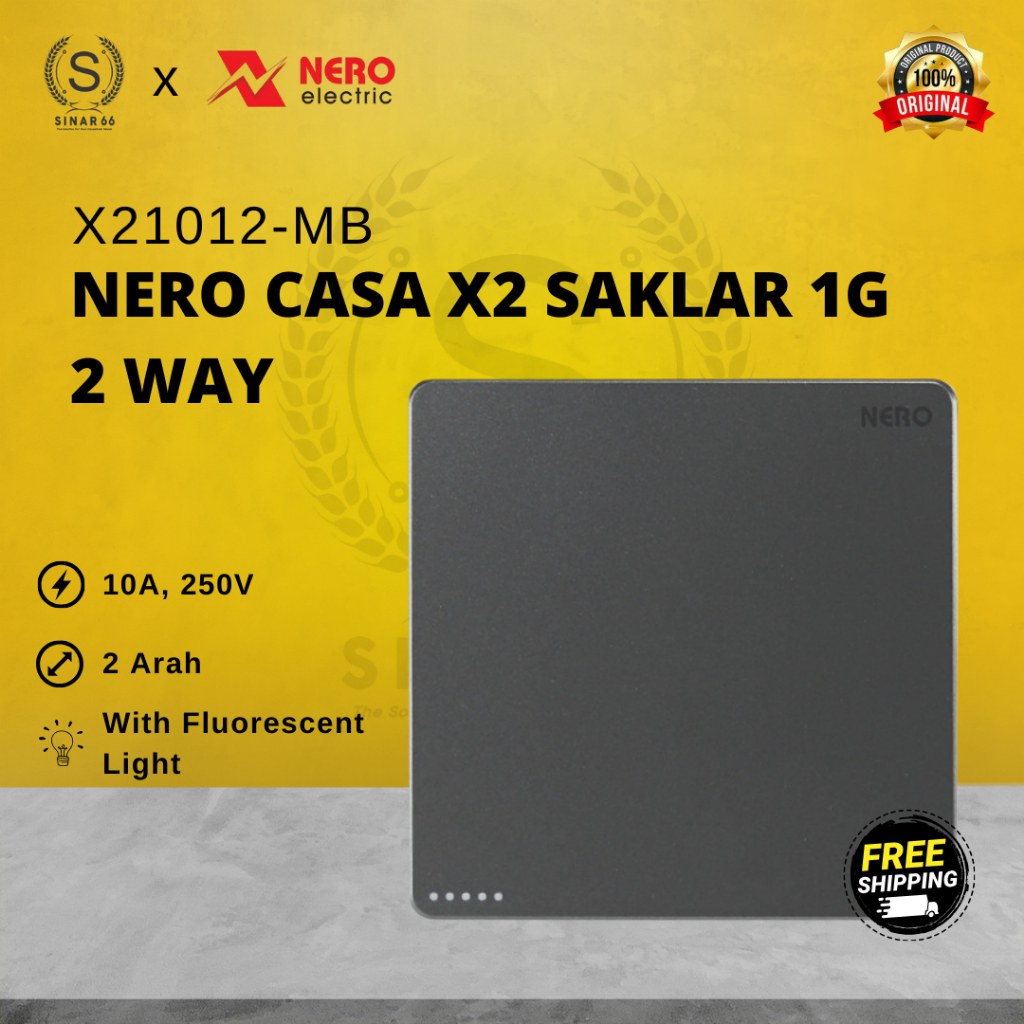 NERO CASA X2 SAKLAR ENGKEL HOTEL 1 GANG 2 ARAH X21012MB X21012-MB