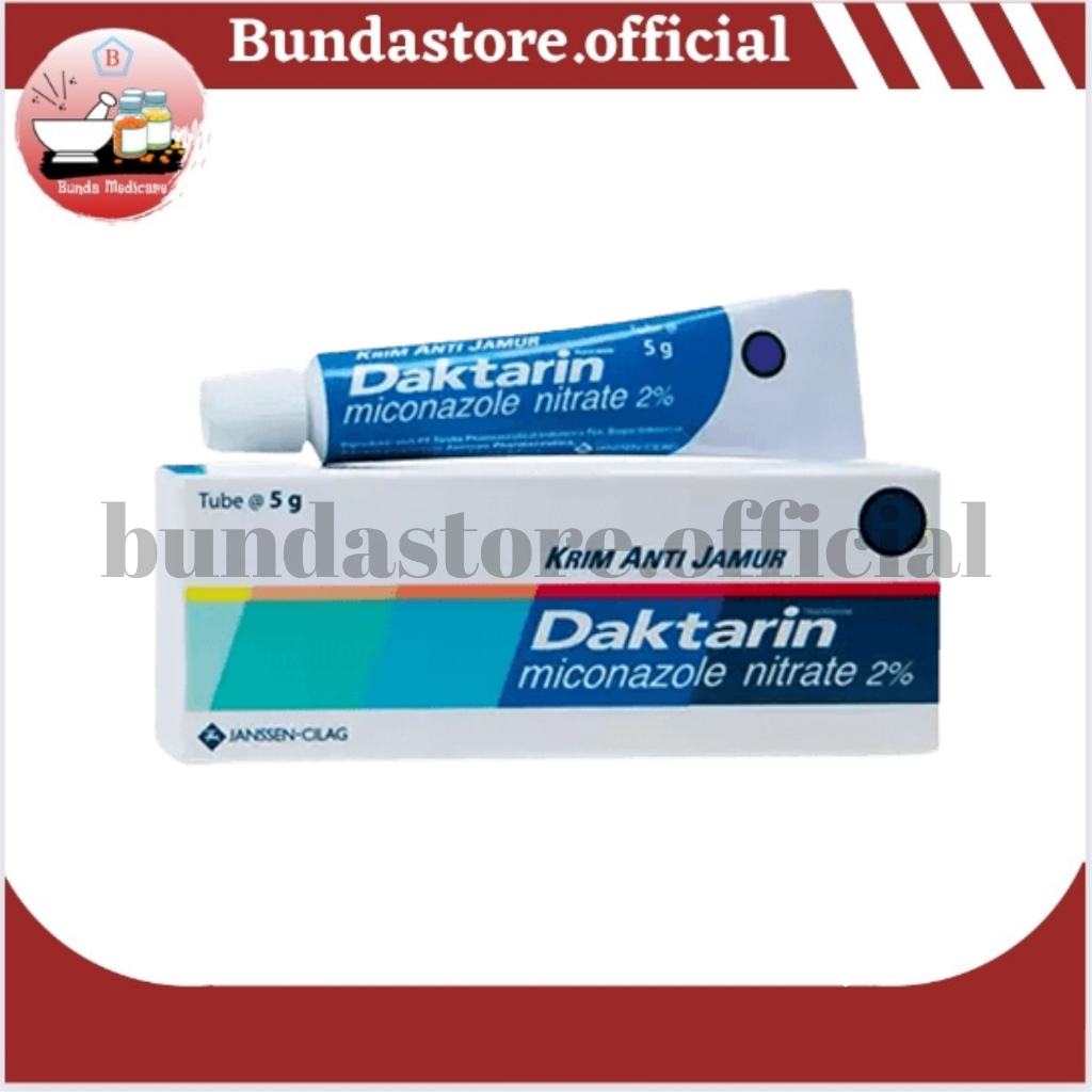 Daktarin Cream 5g untuk infeksi jamur, panu, kutu air, kurap, kandidiasis, onikomikosis (jamur kuku)