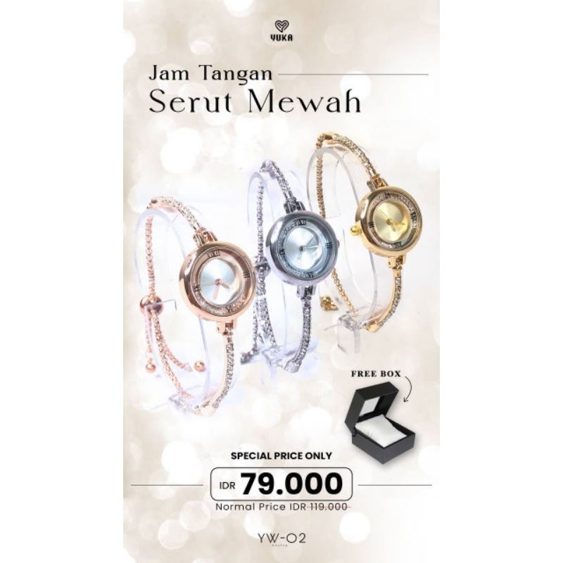 JAM TANGAN SERUT MEWAH (100% ORI by YUKA) - YW-02 ANALOG