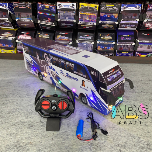 Miniatur Bus Telolet Basuri Remot Control,mainan mobil bus telolet lengkap aksesoris lampu