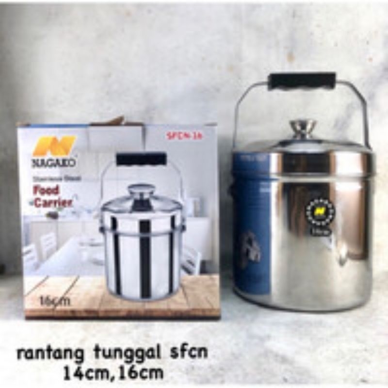 RANTANG TUNGGAL NAGAKO/RANTANG KUAH STAINLESS STEEL SUSUN 2 14CM/16CM - 16CM(SFCN16
