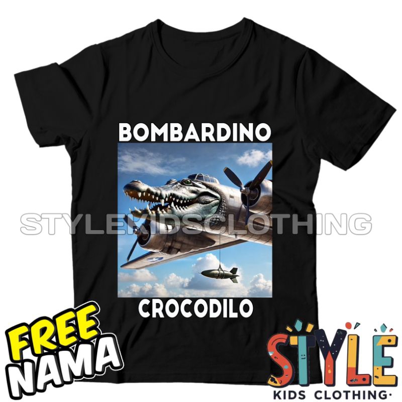 BISA COD KAOS ANAK BAJU ANAK BOMBARDINO CROCODILO FREE NAMA/T-SHIRT BAJU ANAK ANOMALI BOMBARDINO CRO